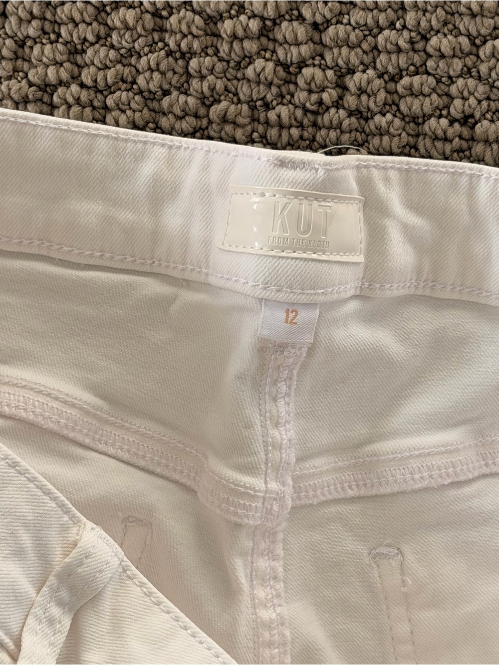 Kut From The Kloth White Barrel Leg Jeans Size 12 - Picture 3 of 7